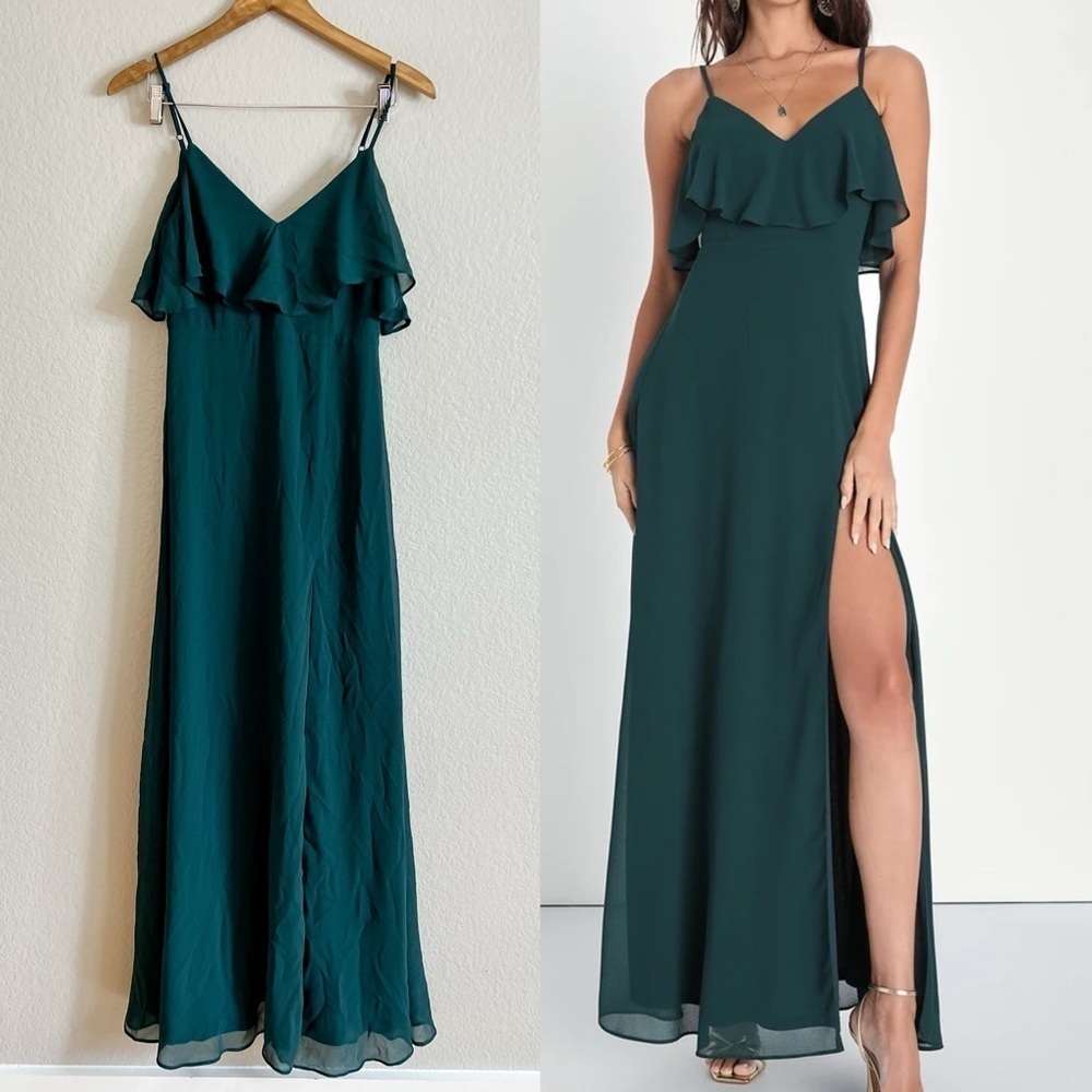NWOT Devoted to Beauty Emerald Green Tiered Sleeveless Maxi Dress